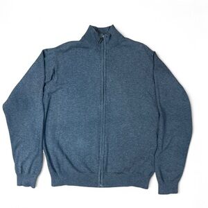 Perry Ellis Men's Heather Gray Zip-Up Sweater